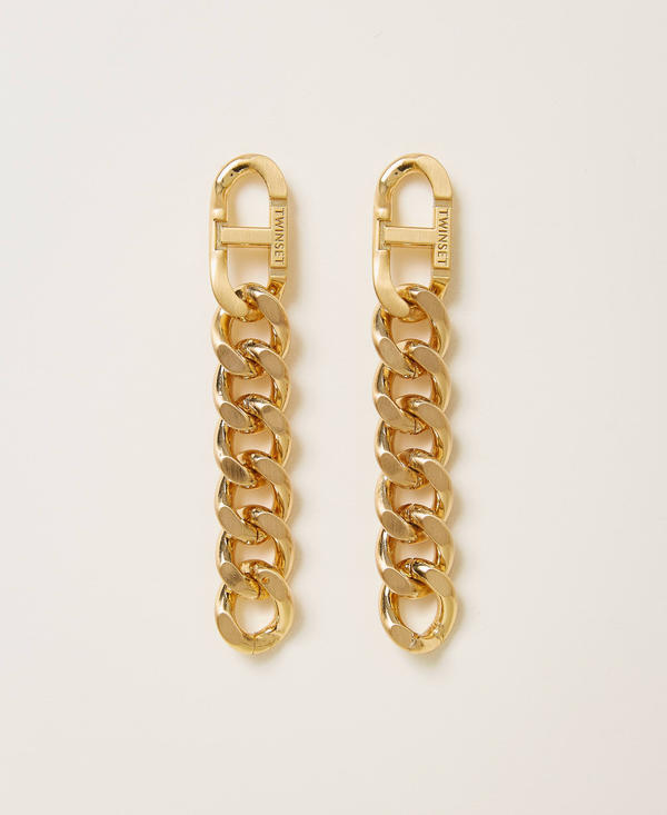 Chain earrings with Oval T