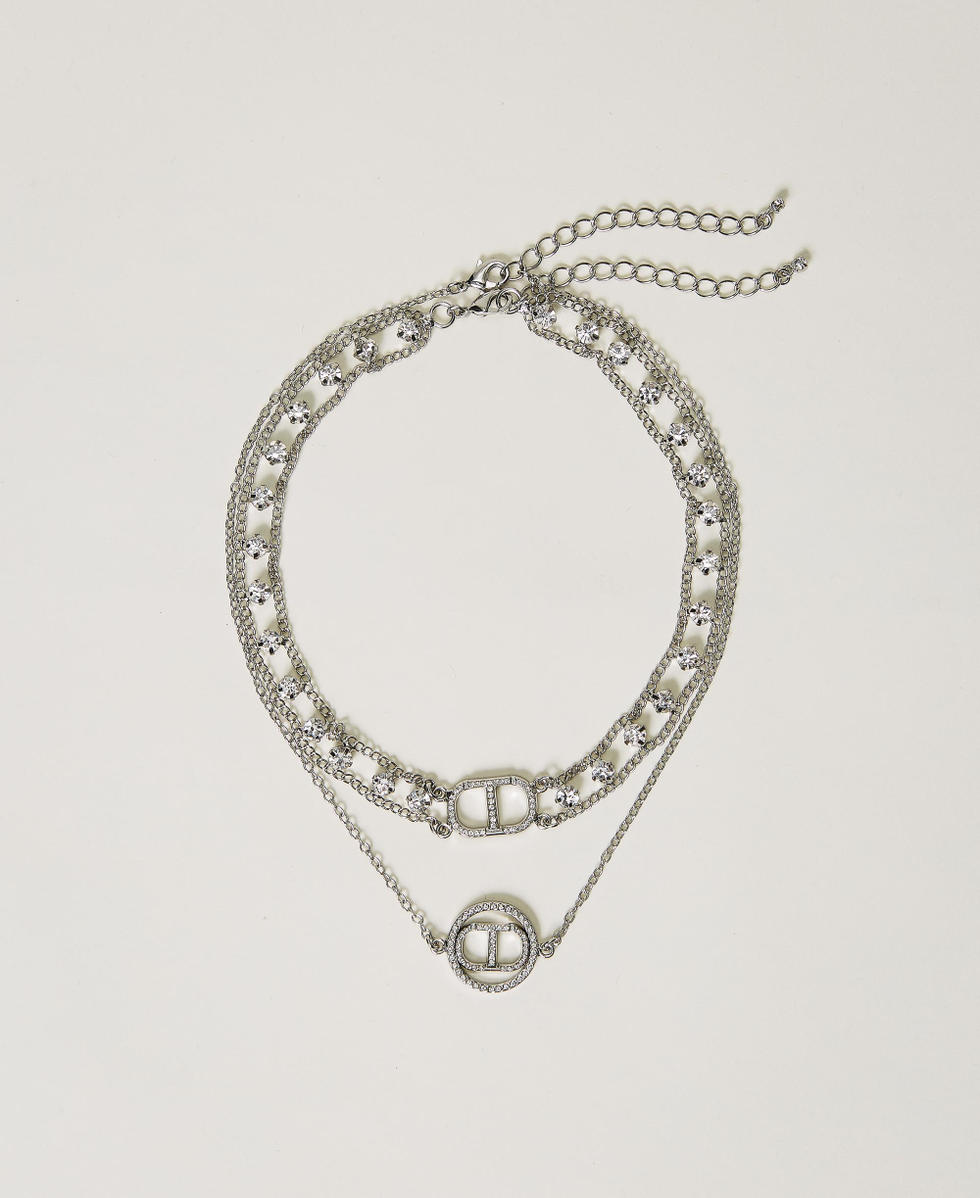 Ketten-Set mit Oval Ts und Strass