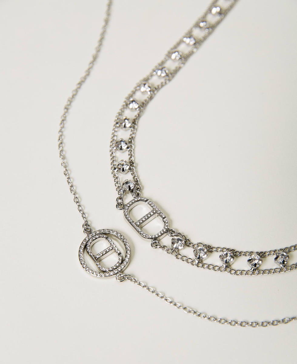 Ketten-Set mit Oval Ts und Strass