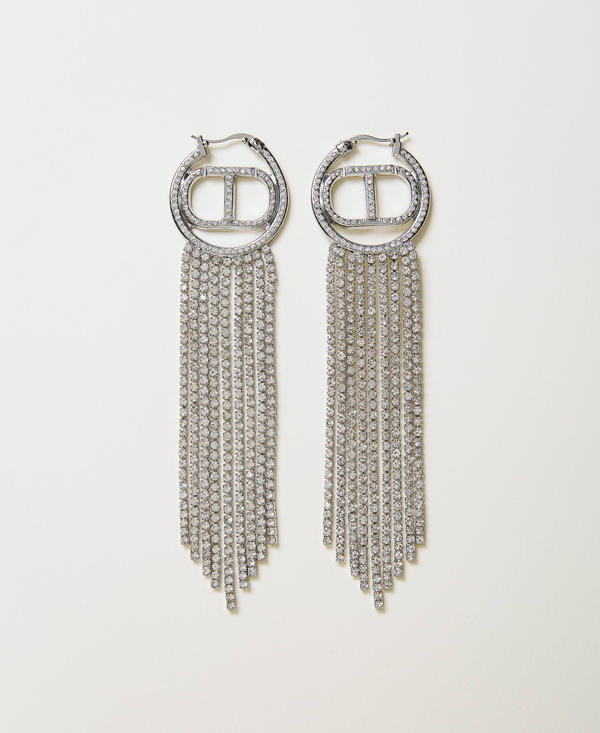 Boucles d’oreilles avec Oval T et franges strassées