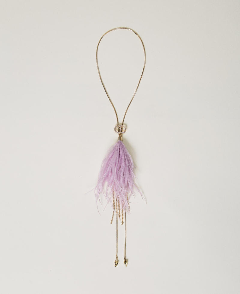 Ожерелье-чокер с перьями и бахромой Белый Снег женщина 232TA4078-01