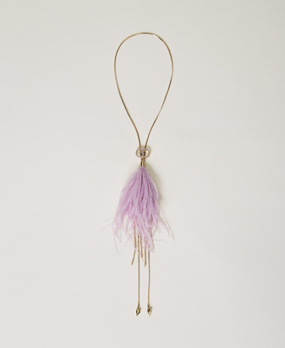 Choker with feathers and fringes White Snow Woman 232TA4078-01