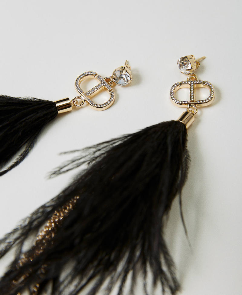 Orecchini con piume e frange
