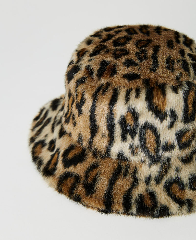 Шляпа-панама из искусственного меха Черный женщина 232TA4088-02