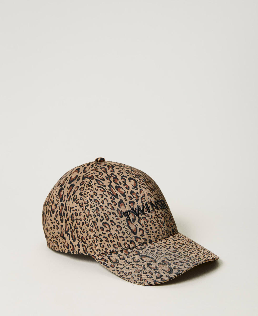 Leopard print baseball hat top