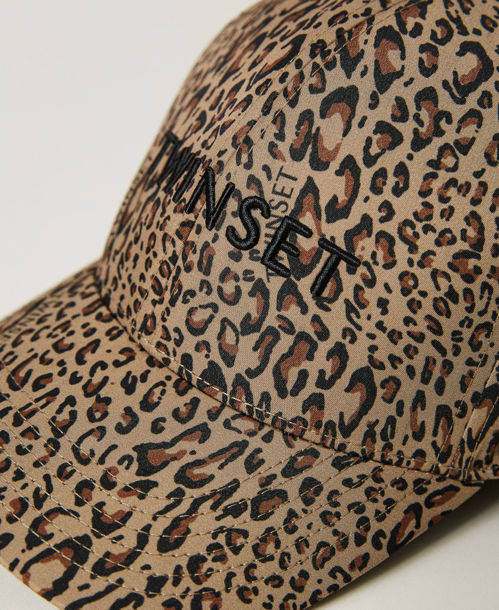 Animal print baseball cap Woman, Brown | TWINSET Milano