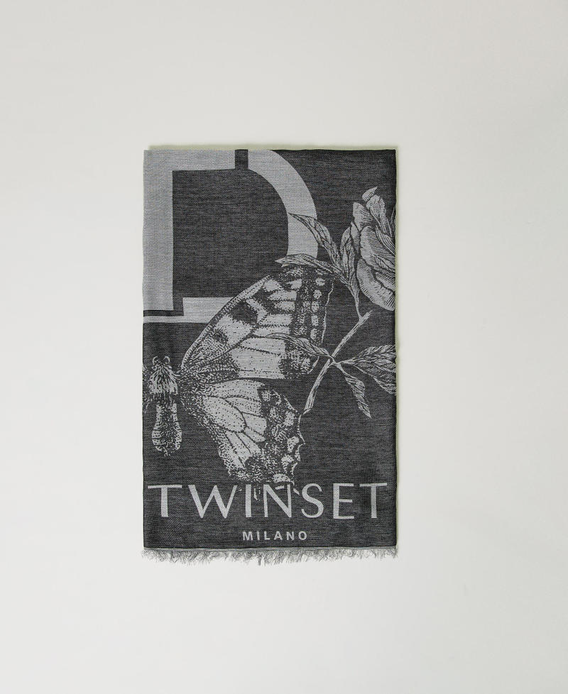 Sciarpa jacquard a fiori