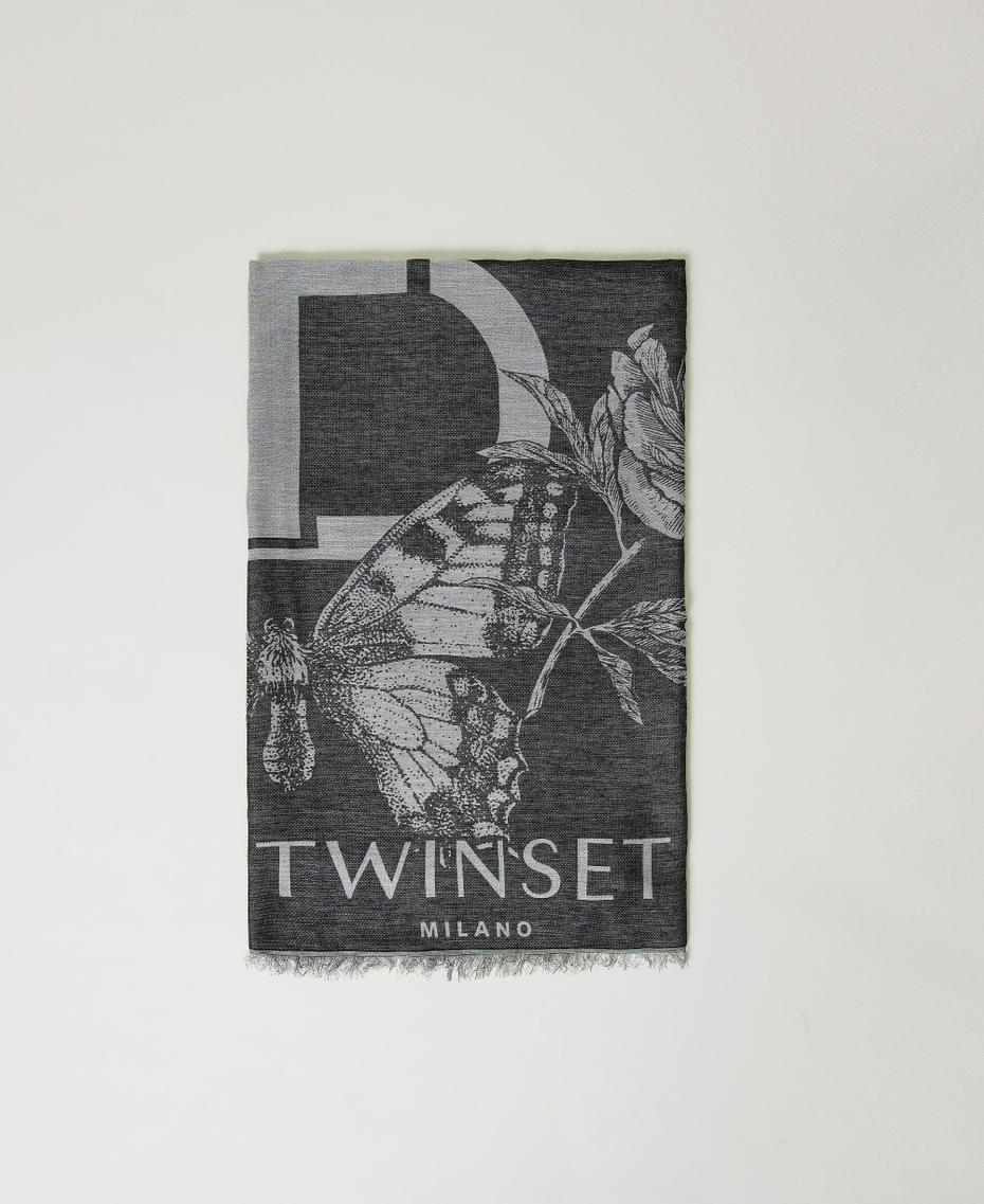 Sciarpa jacquard a fiori