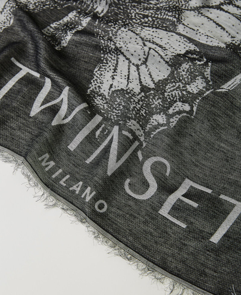 Sciarpa jacquard a fiori