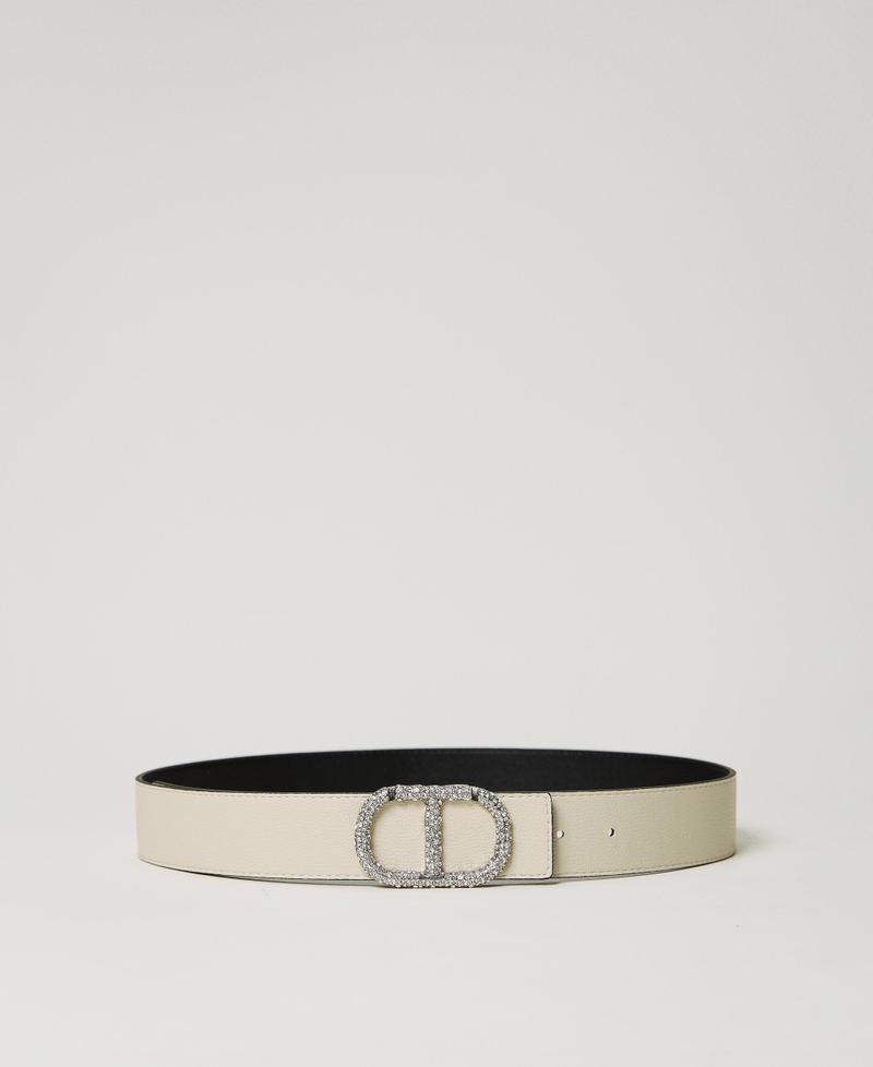 Cinturón reversible con Oval T de strass