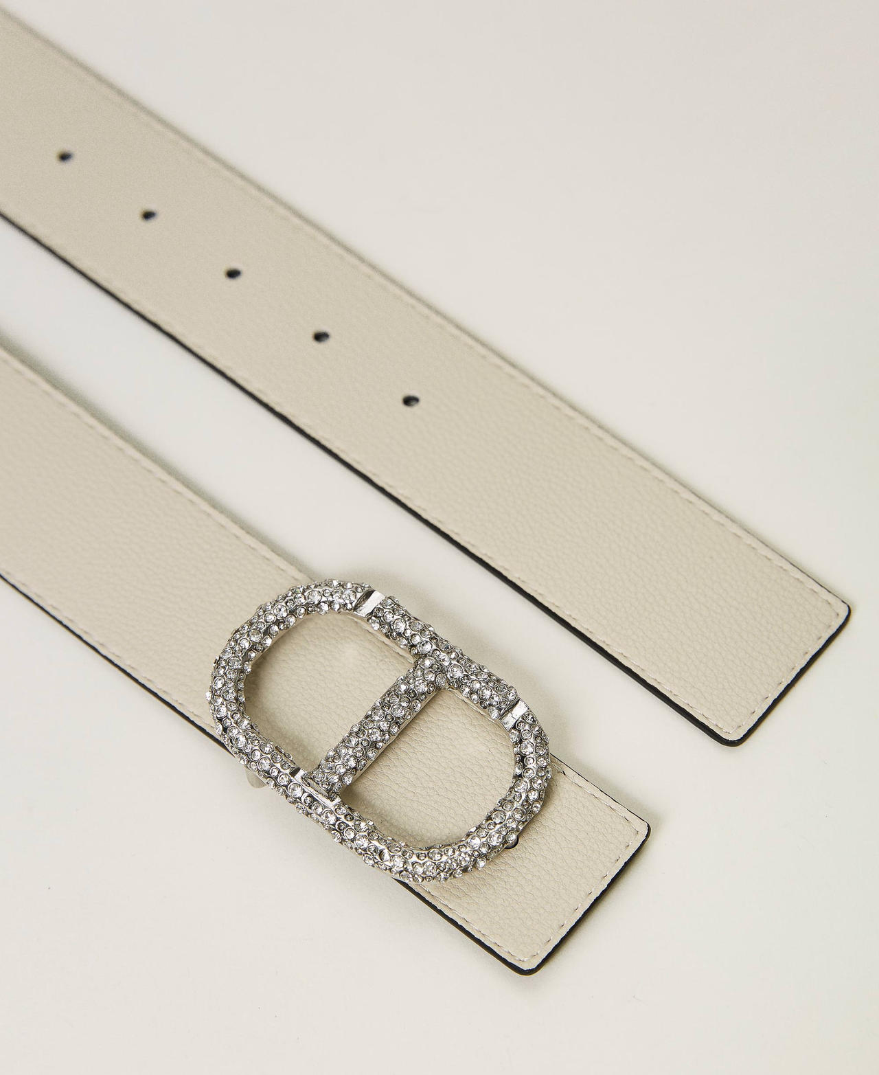 Двусторонний ремень с Oval T из стразов