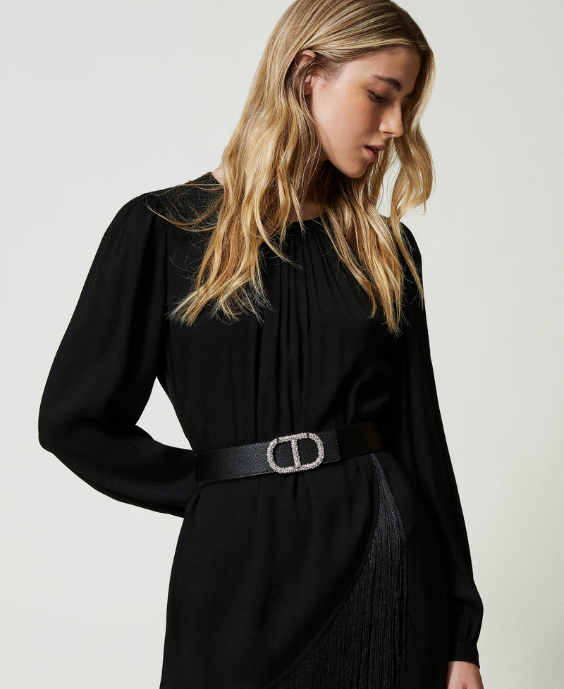 Двусторонний ремень с Oval T из стразов