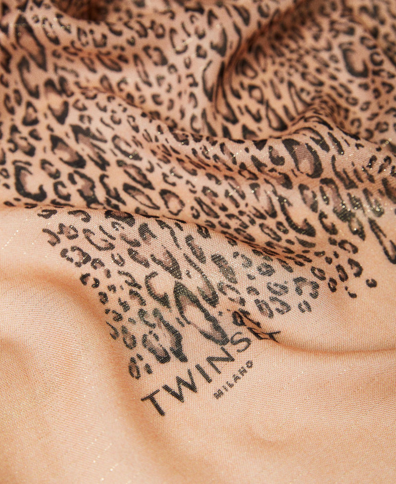 Animal print and lurex kefiah