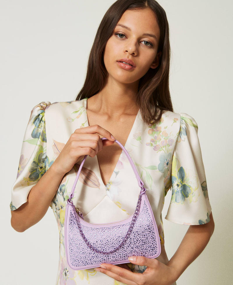 'Suki' hobo bag with chain "Lavendula” Purple Woman 232TB7023-0S