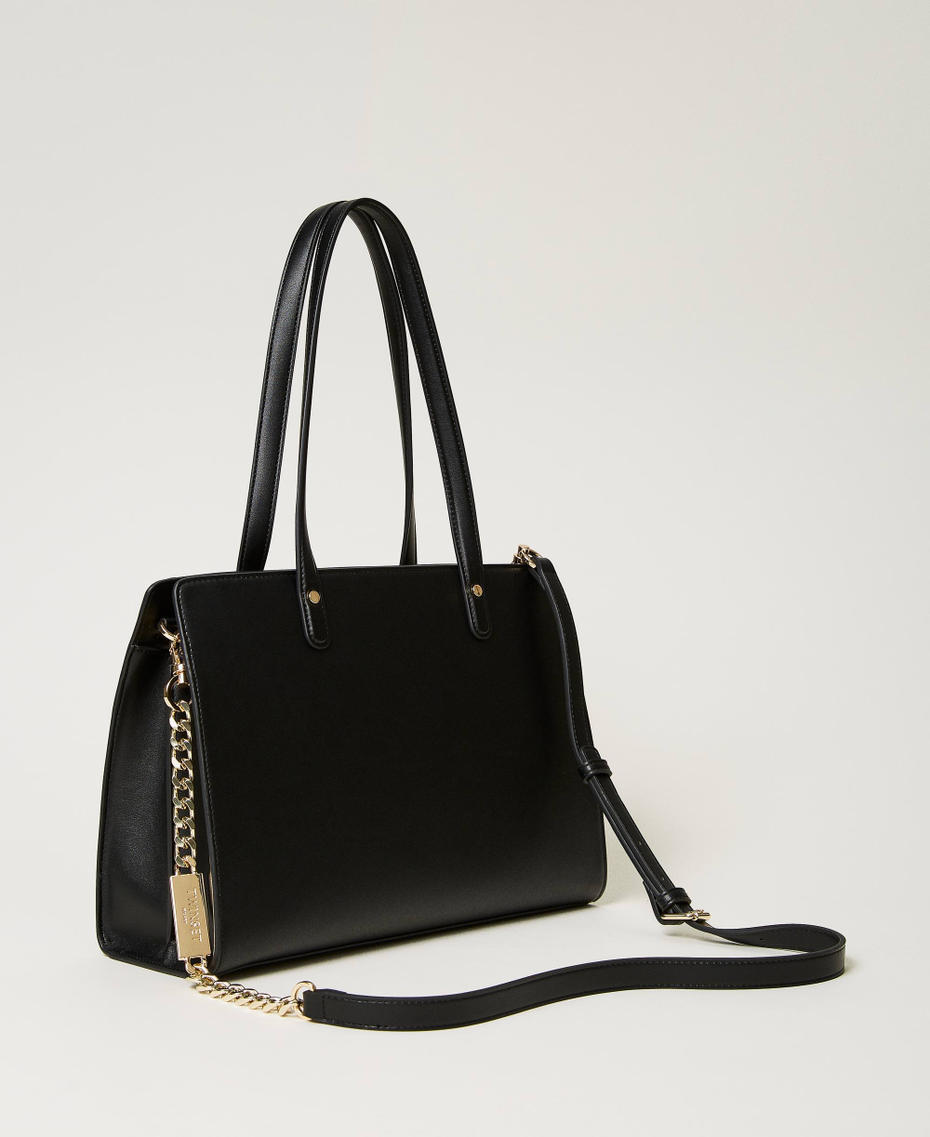 Borsa shopper con Oval T e tracolla
