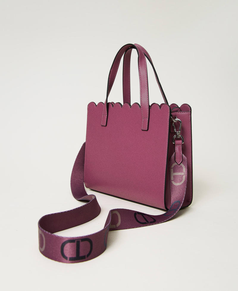 Medium ‘Lacey’ shopper with scalloping Dark Lilac Woman 232TB7081-03