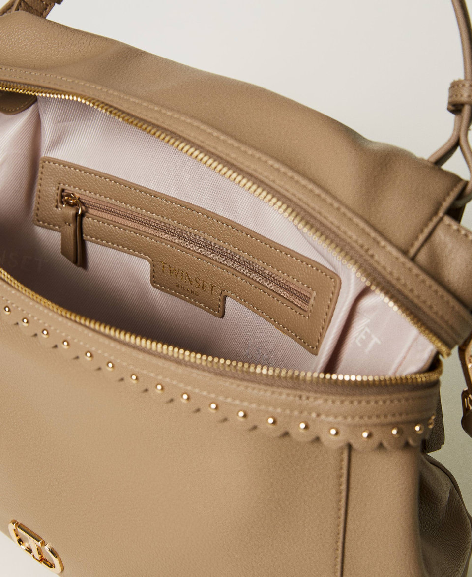 Large ‘Cécile’ top handle bag Light Taupe Grey Woman 232TB7120_00718_04