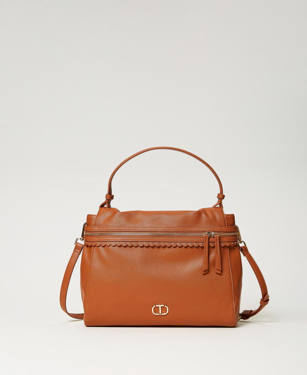 Large Cecile top handle bag Woman Brown TWINSET Milano