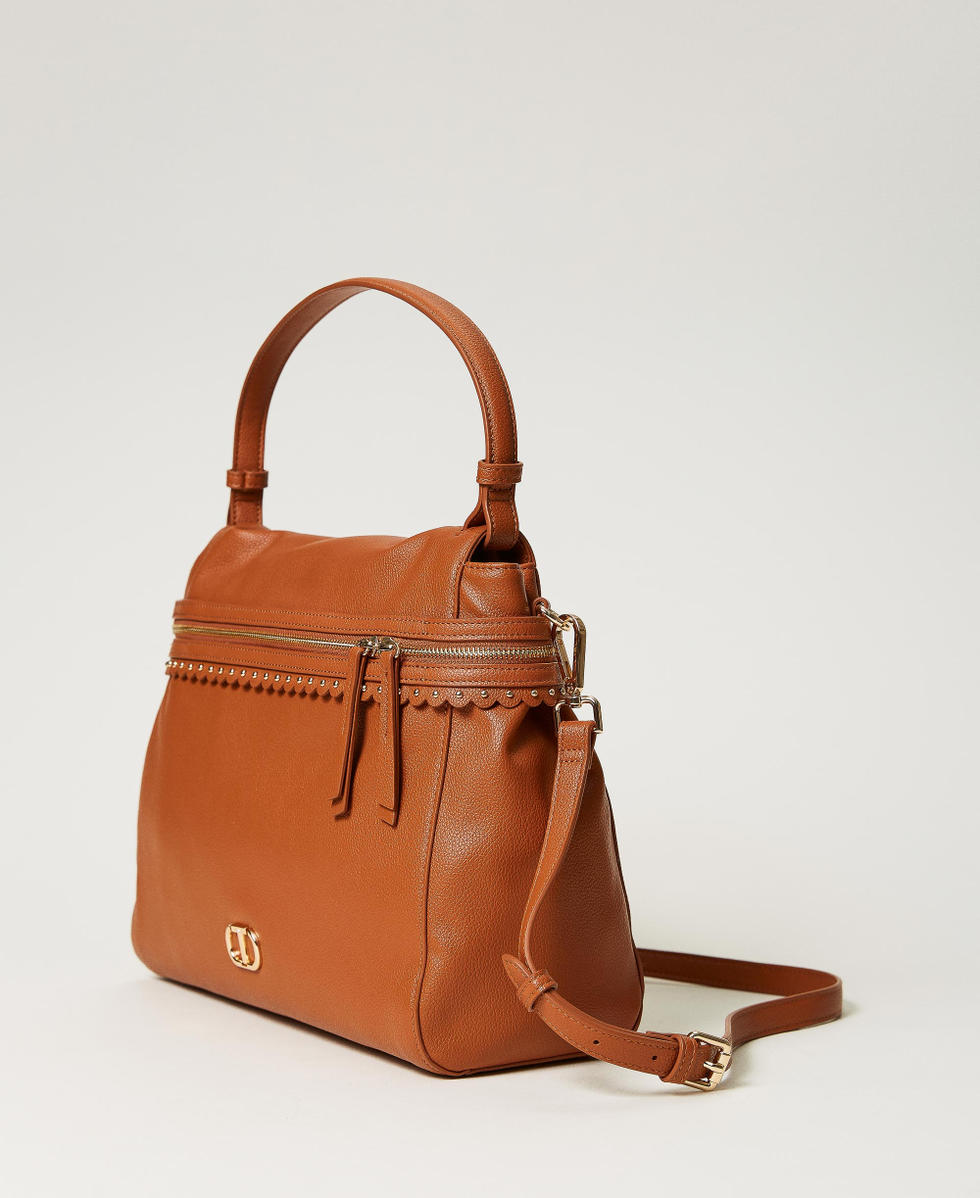 Large Cecile top handle bag Woman Brown TWINSET Milano
