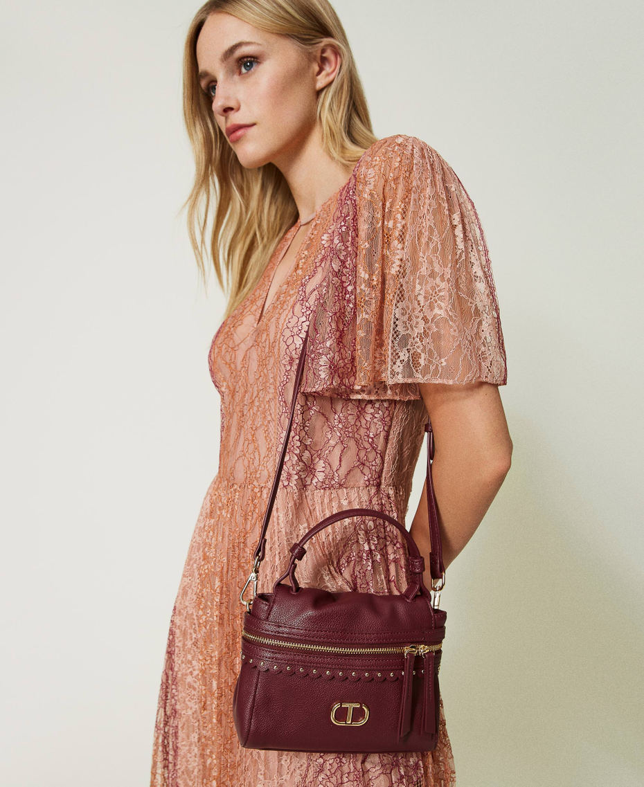 Small ‘Cécile’ top handle bag "Raspberry Radiance" Purple Woman 232TB7122_07212_S0