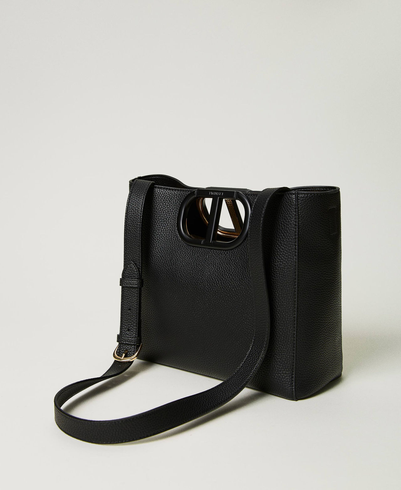 Shopper „Lila“ mit „Oval T“-Griff Schwarz Frau 232TB7131_00006_03