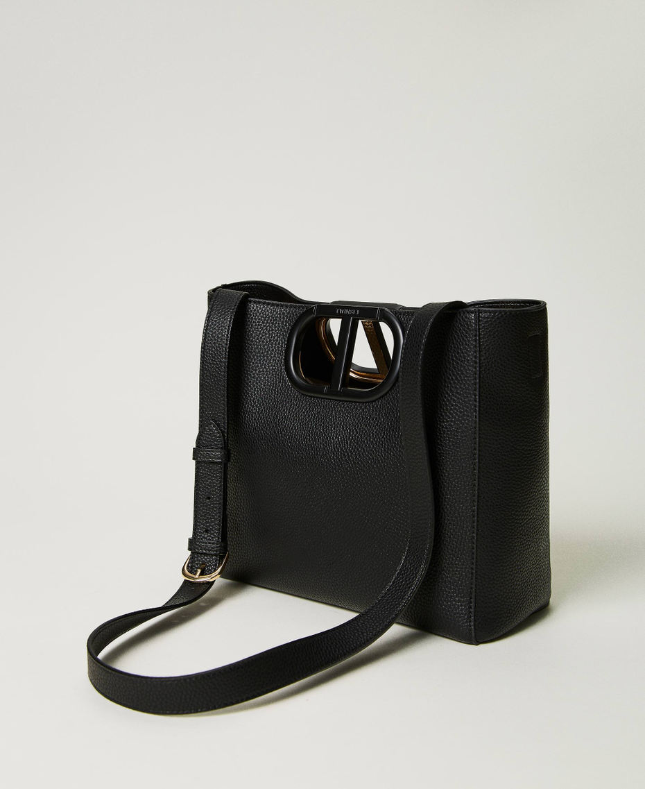 Shopper „Lila“ mit „Oval T“-Griff Schwarz Frau 232TB7131_00006_03
