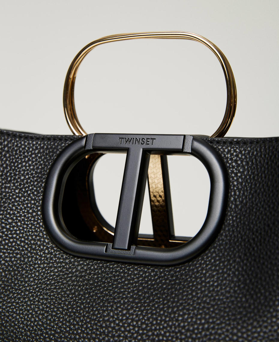 Shopper „Lila“ mit „Oval T“-Griff Schwarz Frau 232TB7131_00006_04