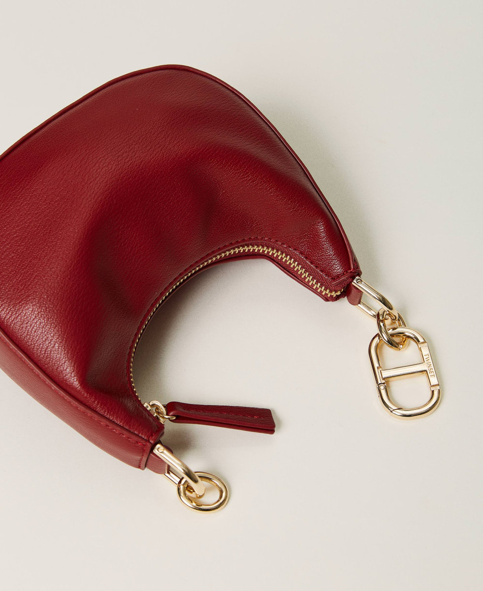 Mini Croissant' bag with Oval T closure Woman, Purple | TWINSET Milano