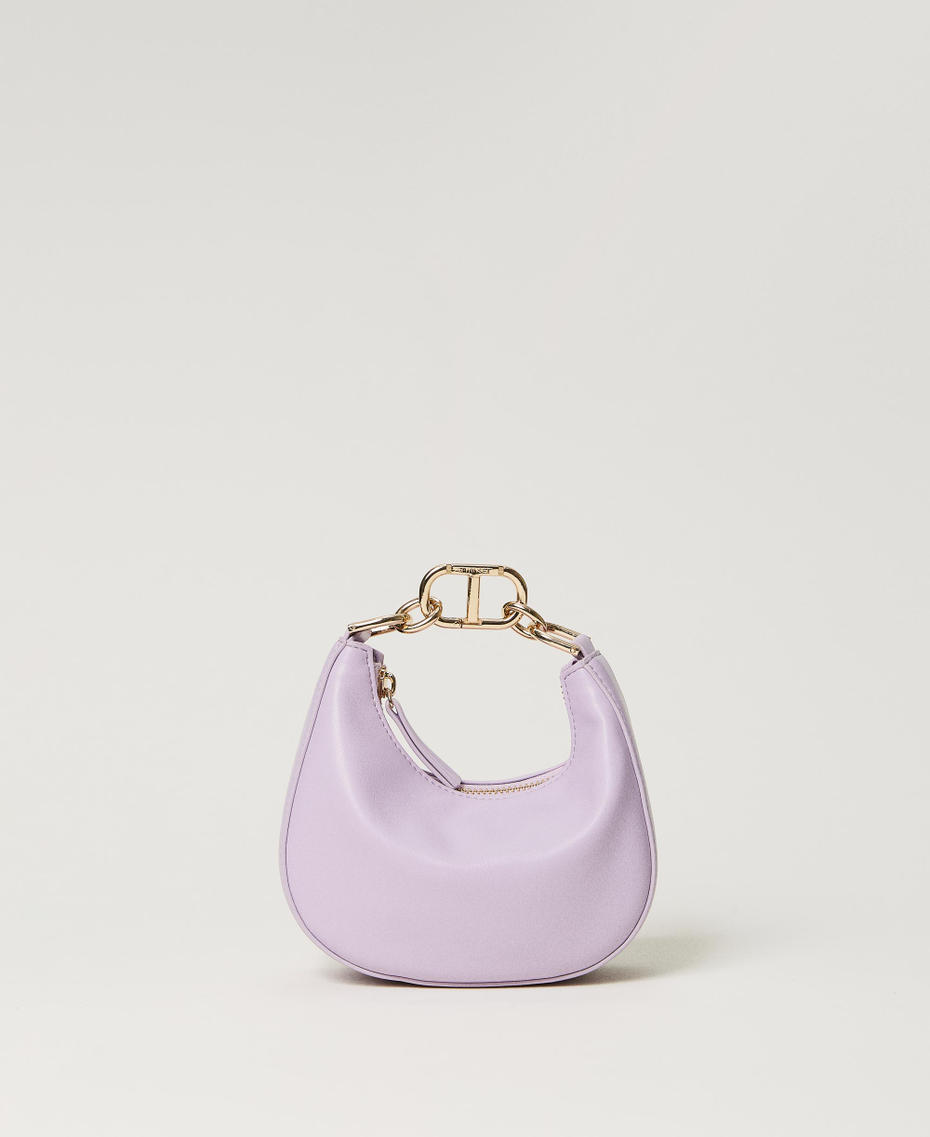 Tasche „Mini Croissant“ mit „Oval T“-Schließe „Raspberry Radiance“-Violett Frau 232TB7142-01