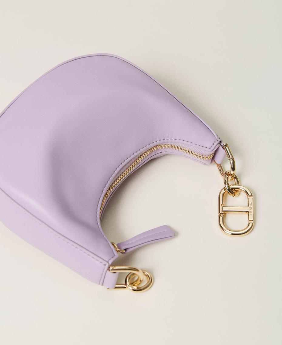 Tasche „Mini Croissant“ mit „Oval T“-Schließe „Raspberry Radiance“-Violett Frau 232TB7142-03