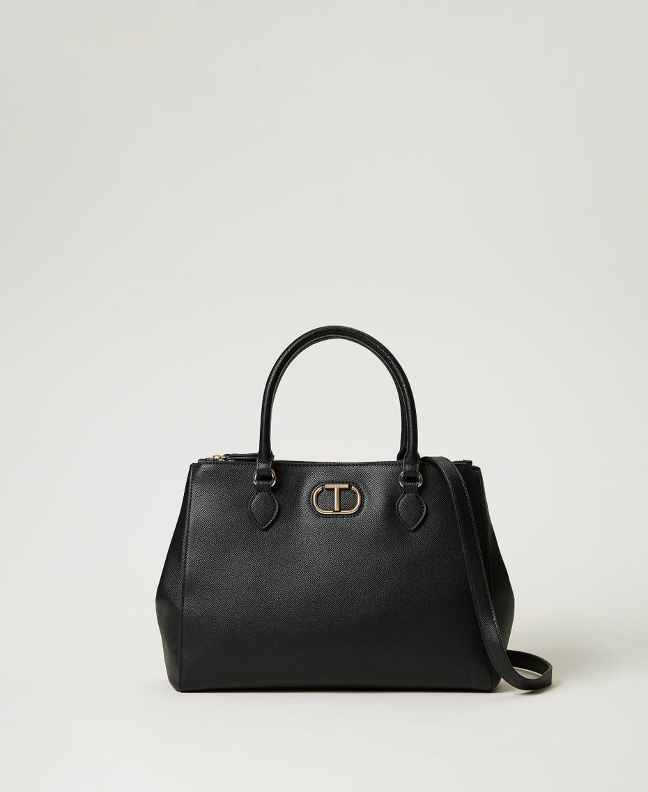 Shopper with inner separator and Oval T Black Woman 232TB7172_00006_01