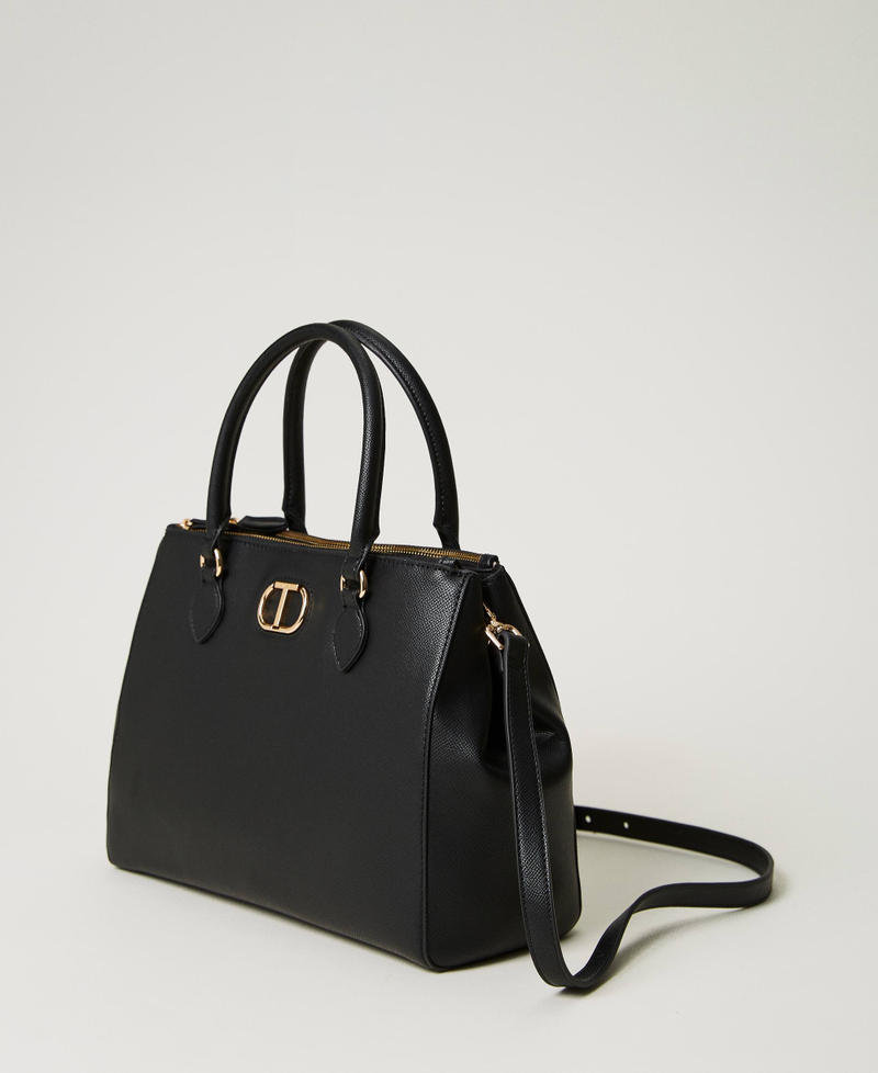 Shopper with inner separator and Oval T Black Woman 232TB7172_00006_02