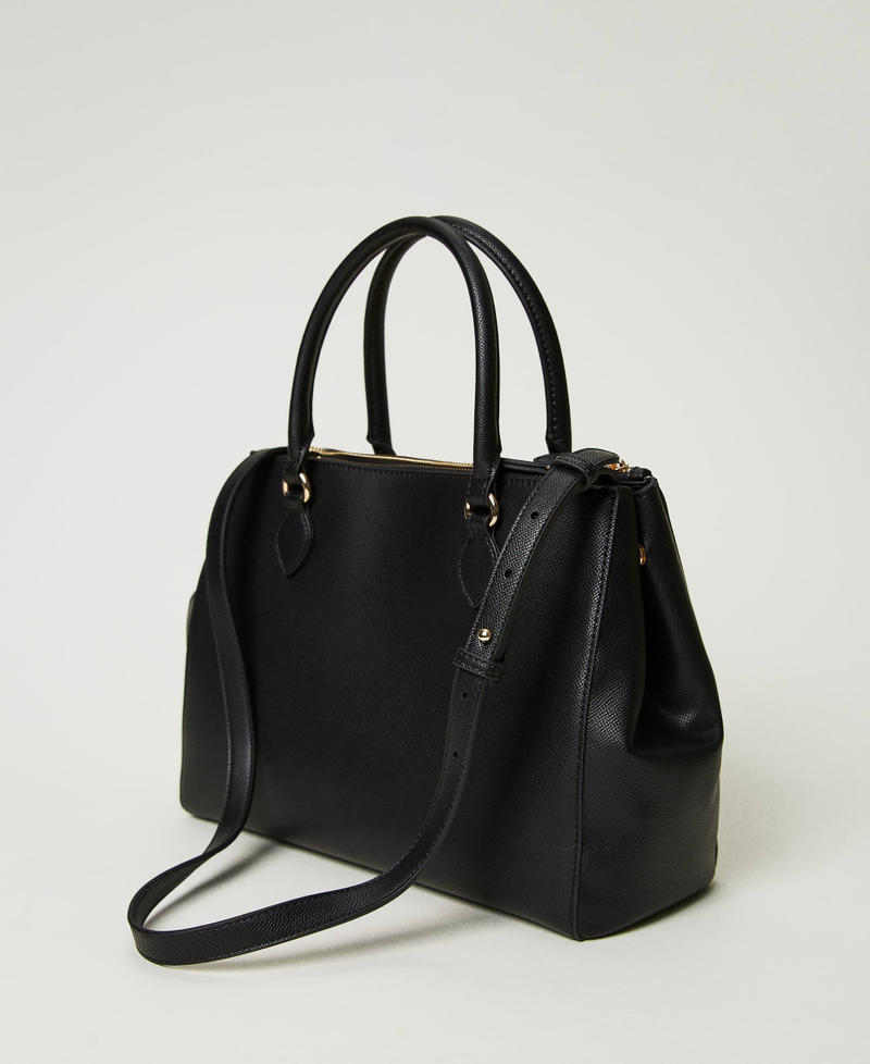 Shopper with inner separator and Oval T Black Woman 232TB7172_00006_03