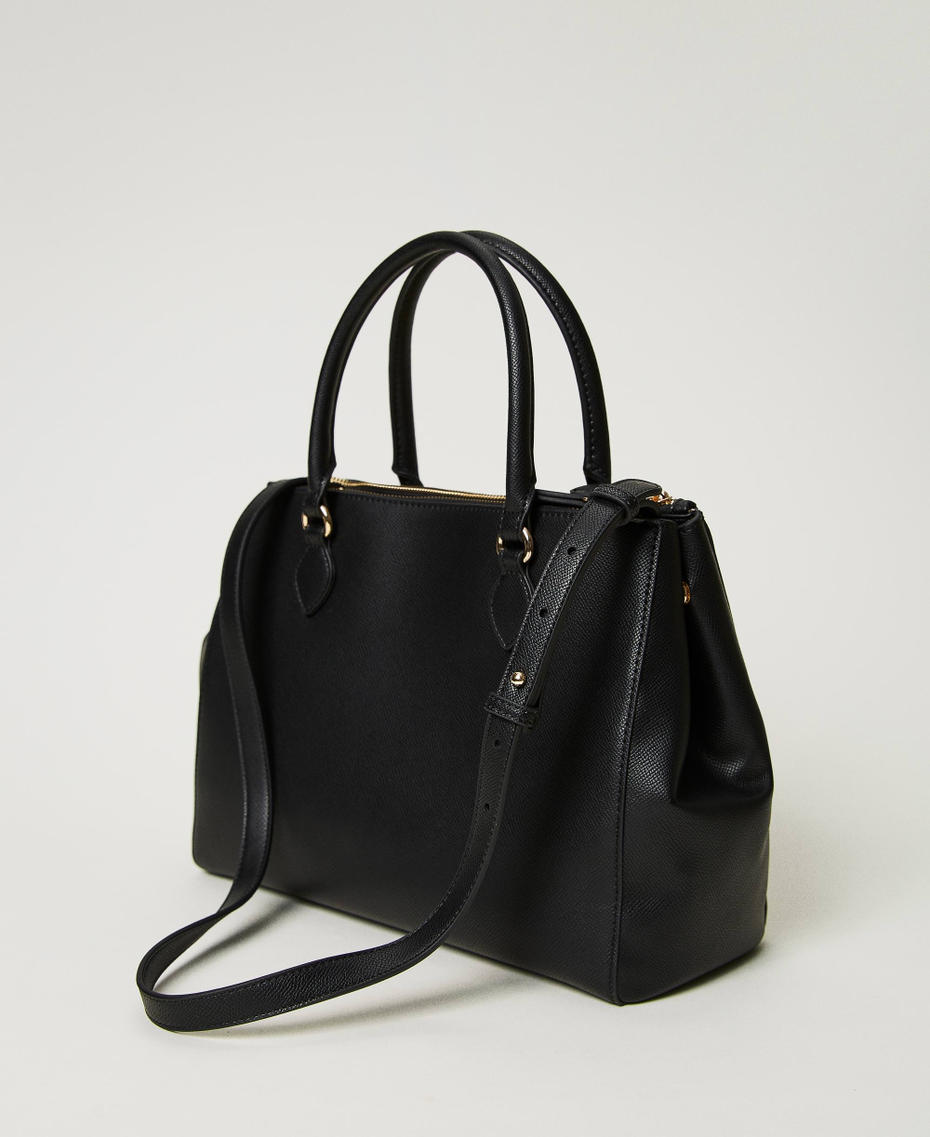 Shopper with inner separator and Oval T Black Woman 232TB7172_00006_03