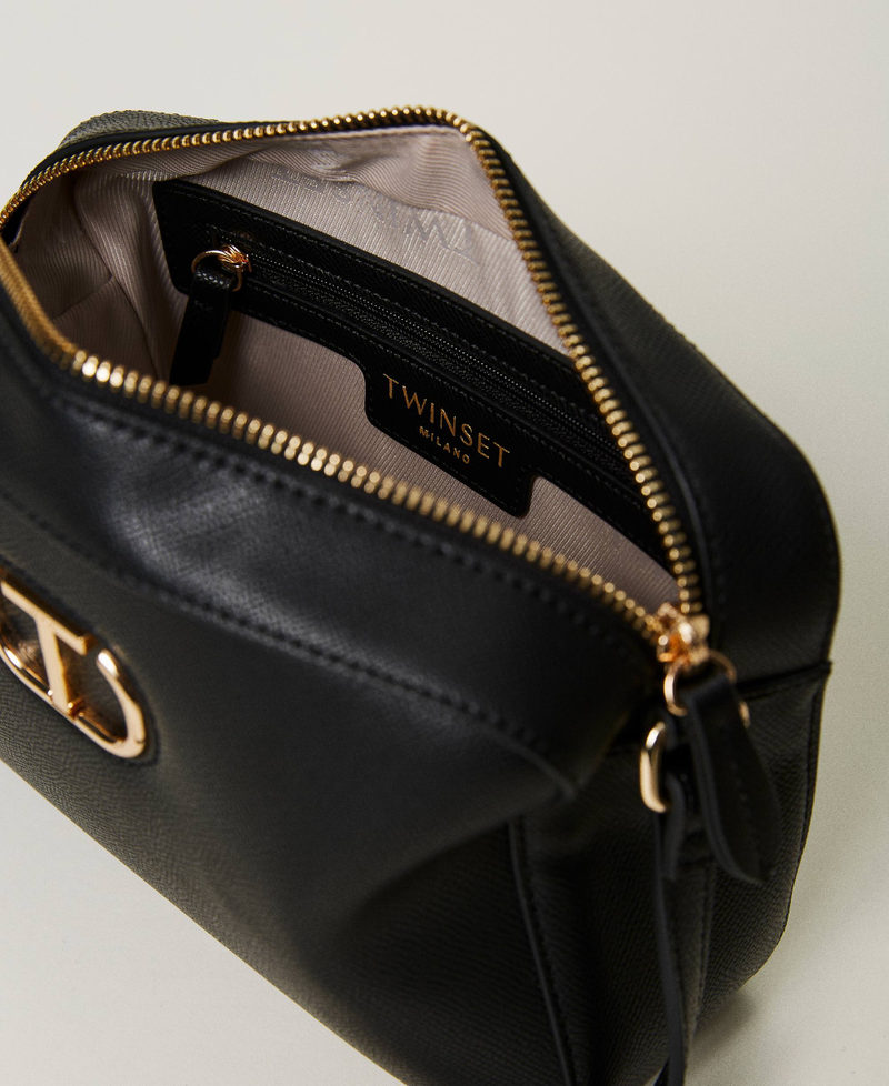 Barsine Piccola Borsa A Tracolla In Tela Con Coulisse - Secchiello Per Donna E Ragazza - Nera, 19x24x4.8 Cm, Cinghia Regolabile