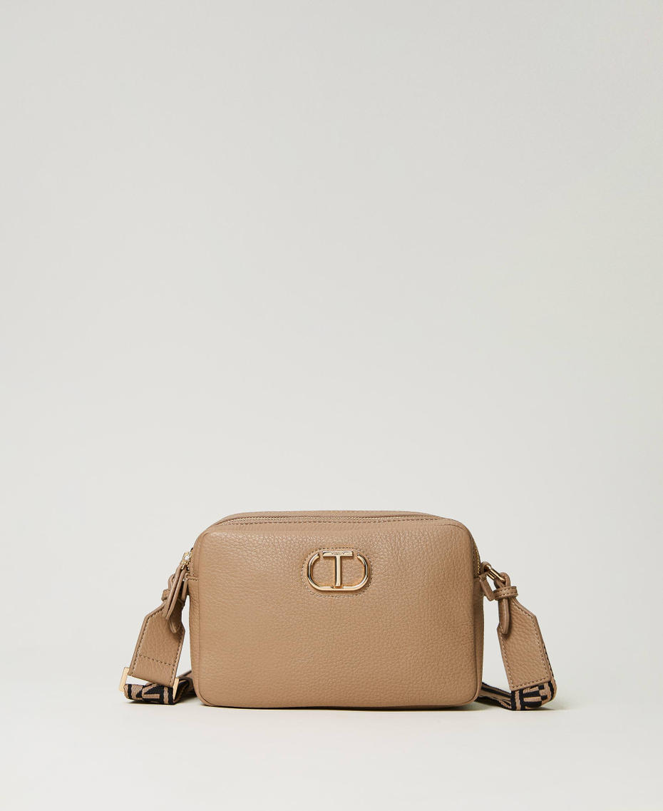 Borsa con tracolla in nastro logato