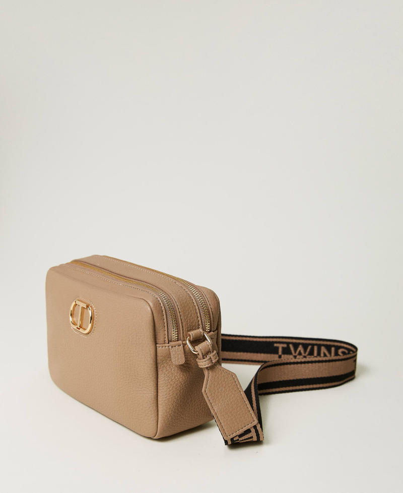 Bag with logo ribbon shoulder strap Woman, Grey | TWINSET Milano