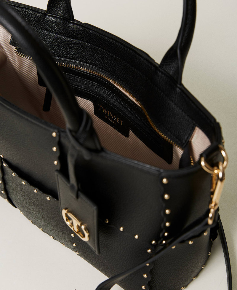 ‘Lucky’ shopper with scalloping and studs Black Woman 232TB7260_00006_04
