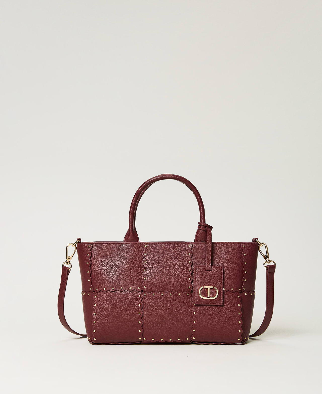 ‘Lucky’ shopper with scalloping and studs "Raspberry Radiance" Purple Woman 232TB7260_07212_01
