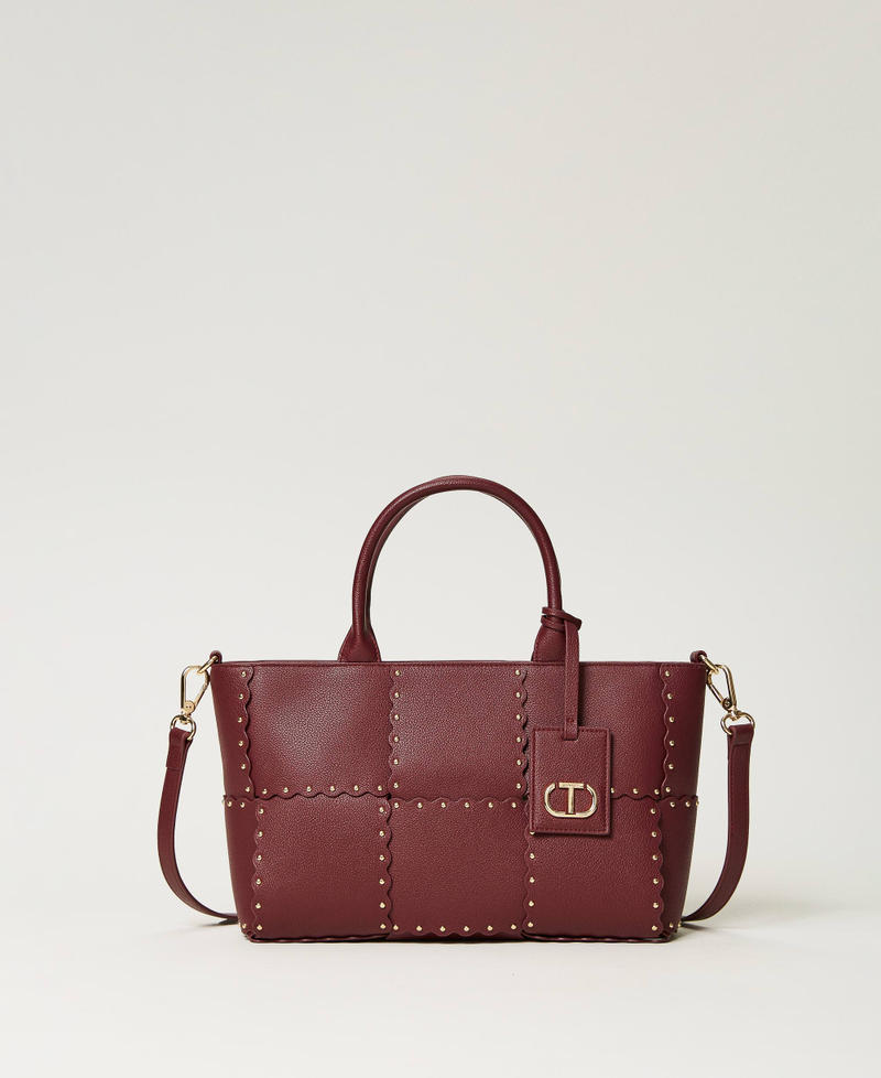 ‘Lucky’ shopper with scalloping and studs "Raspberry Radiance" Purple Woman 232TB7260_07212_01