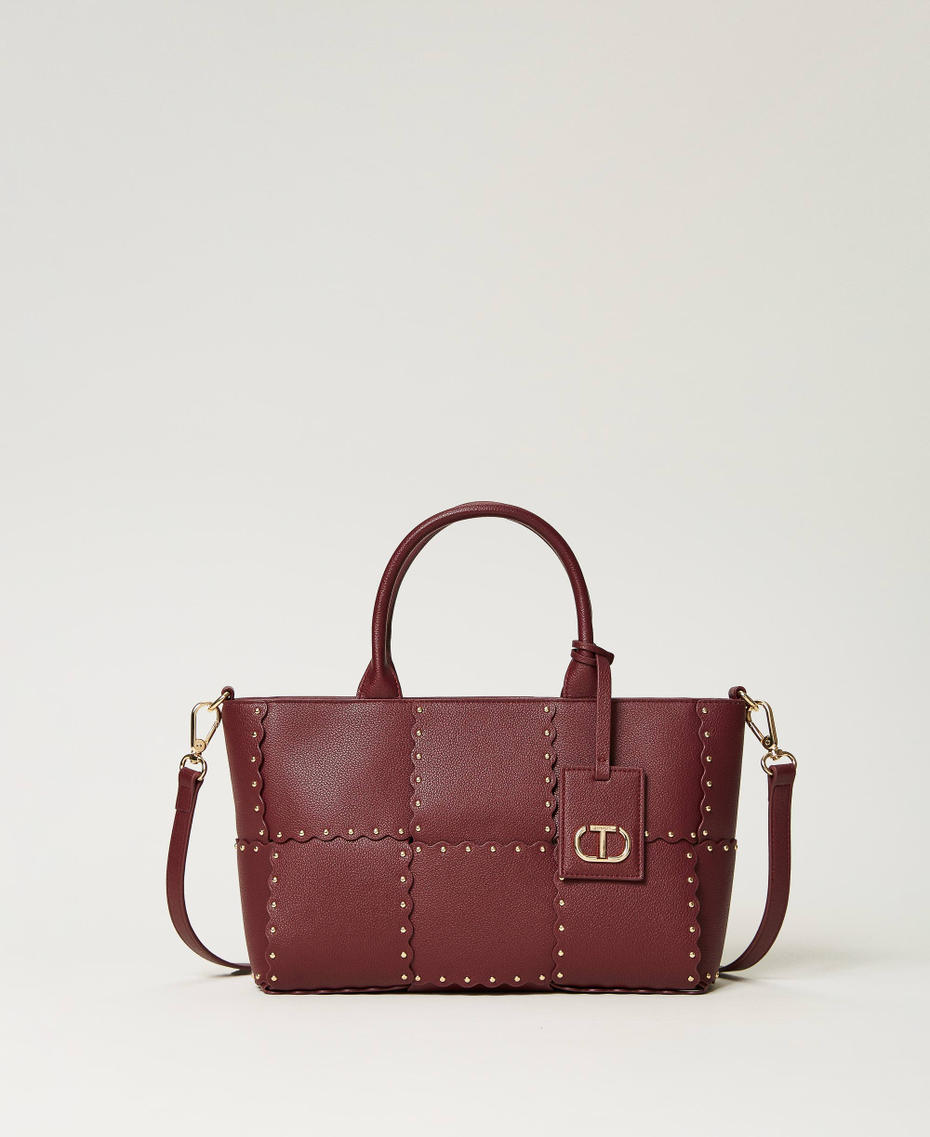 ‘Lucky’ shopper with scalloping and studs "Raspberry Radiance" Purple Woman 232TB7260_07212_01