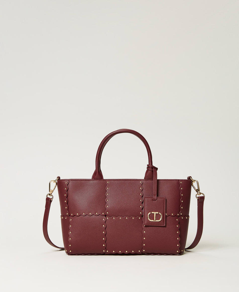 ‘Lucky’ shopper with scalloping and studs "Raspberry Radiance" Purple Woman 232TB7260_07212_01