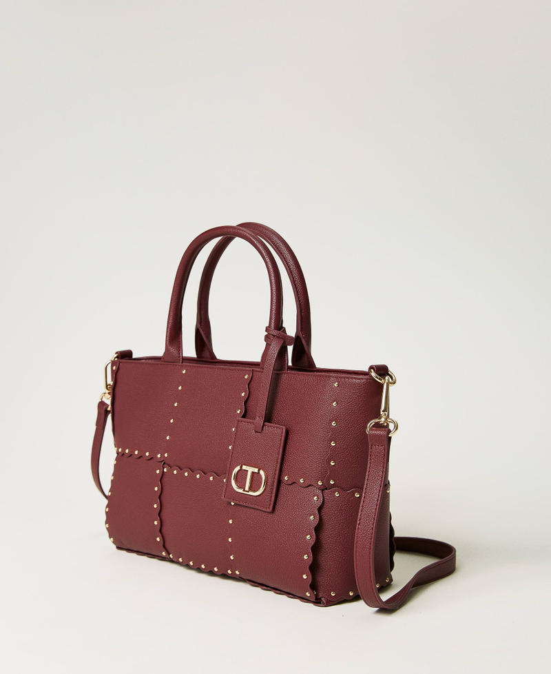 ‘Lucky’ shopper with scalloping and studs "Raspberry Radiance" Purple Woman 232TB7260_07212_02