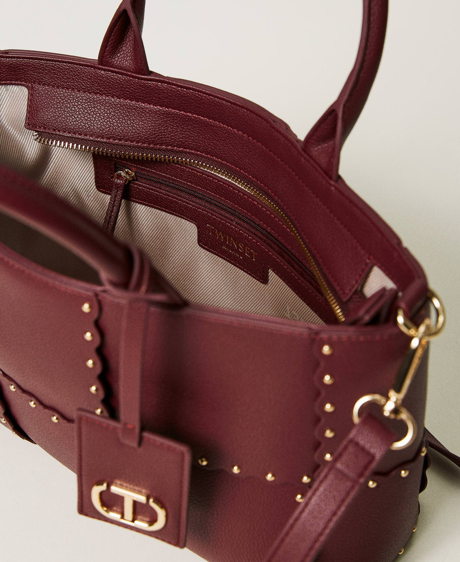 ‘Lucky’ shopper with scalloping and studs "Raspberry Radiance" Purple Woman 232TB7260_07212_04