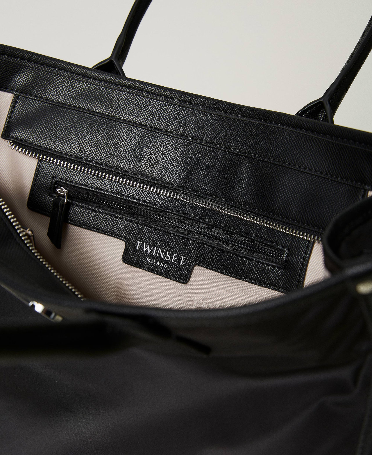Borsa shopper in tessuto tecnico Donna Nero TWINSET Milano