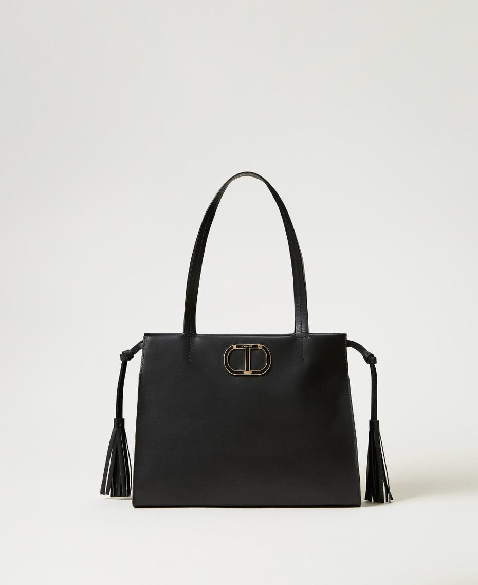 Borsa shopper 'Étoile' in pelle con nappe Nero Donna 232TB7421_00006_01