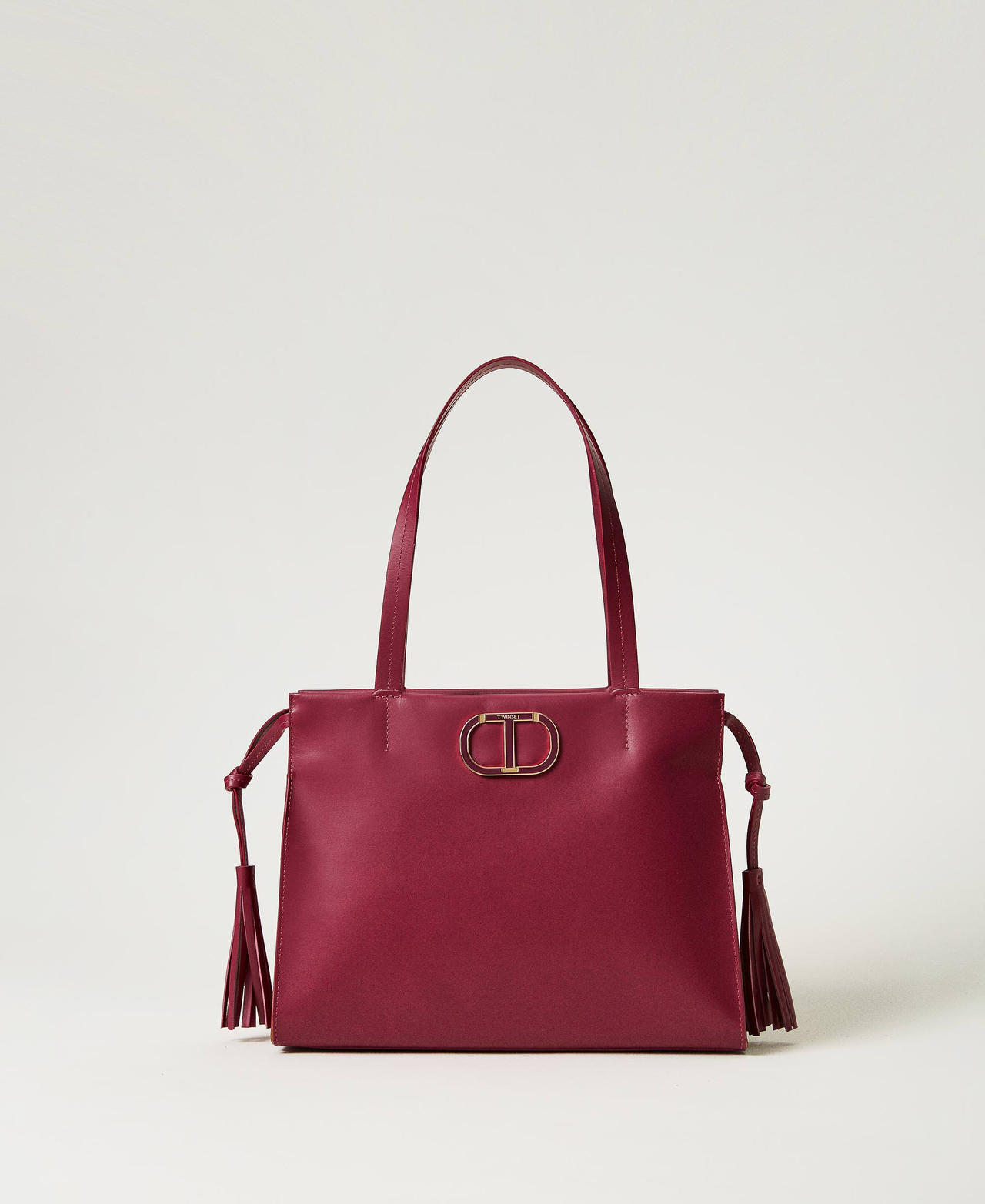 Borsa shopper 'Étoile' in pelle con nappe Lilla Scuro Donna 232TB7421_10825_01