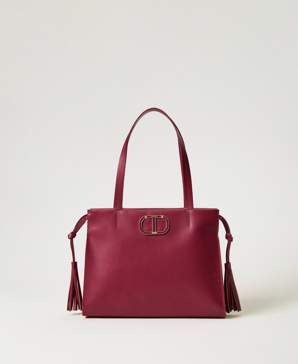 Borsa shopper 'Étoile' in pelle con nappe Lilla Scuro Donna 232TB7421_10825_01