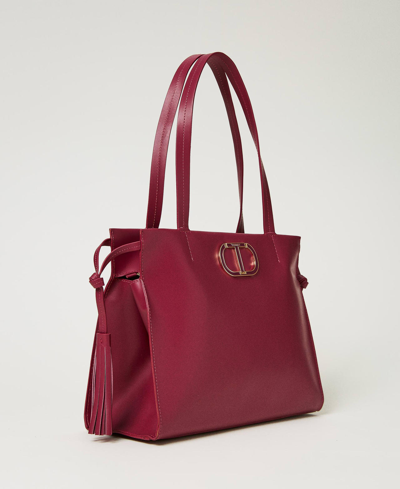Borsa shopper 'Étoile' in pelle con nappe Lilla Scuro Donna 232TB7421_10825_02