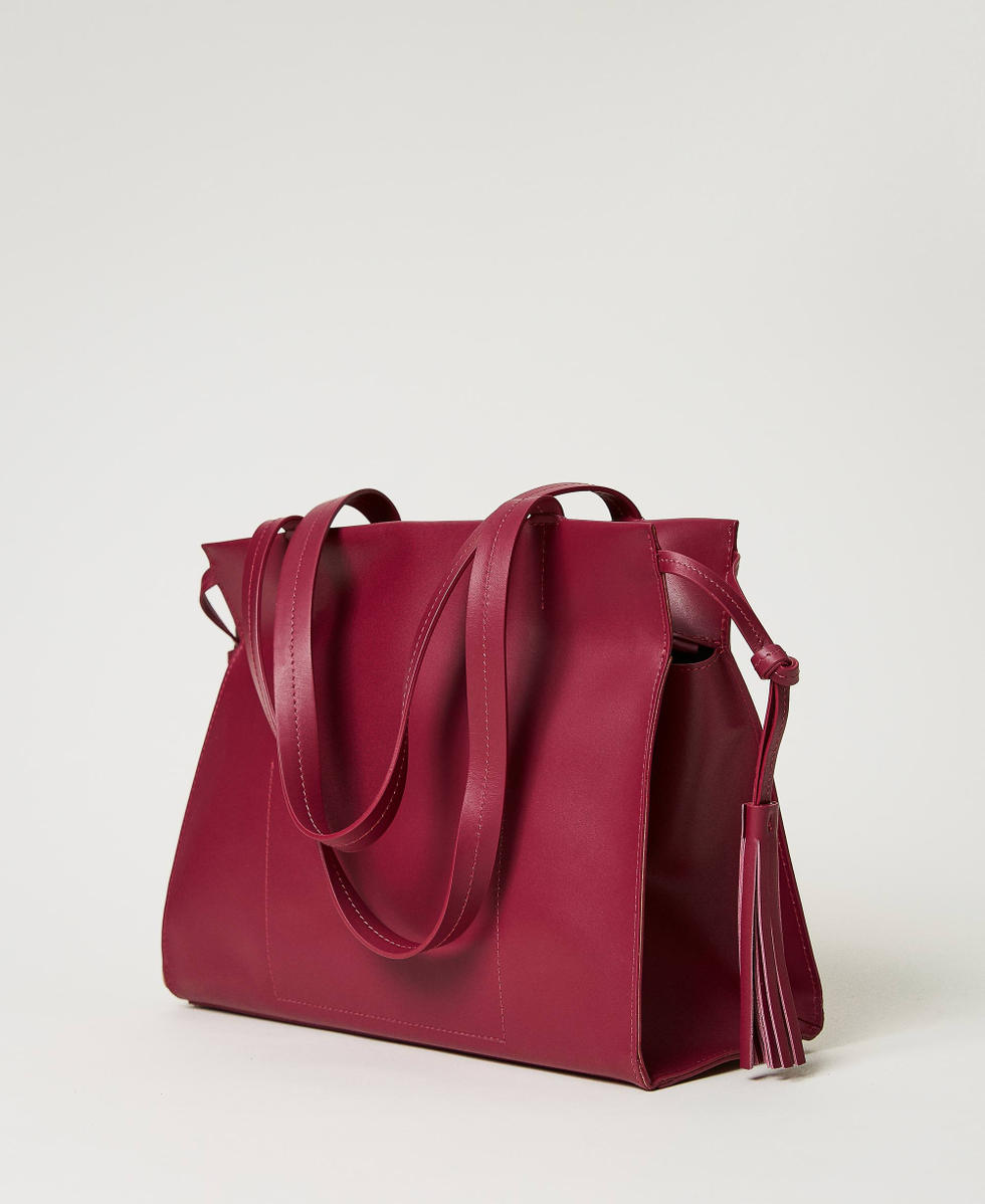 Borsa shopper 'Étoile' in pelle con nappe Lilla Scuro Donna 232TB7421_10825_03